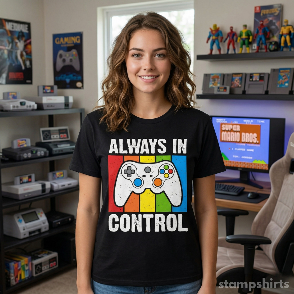 Always In Control Video Game T-Shirt image 3