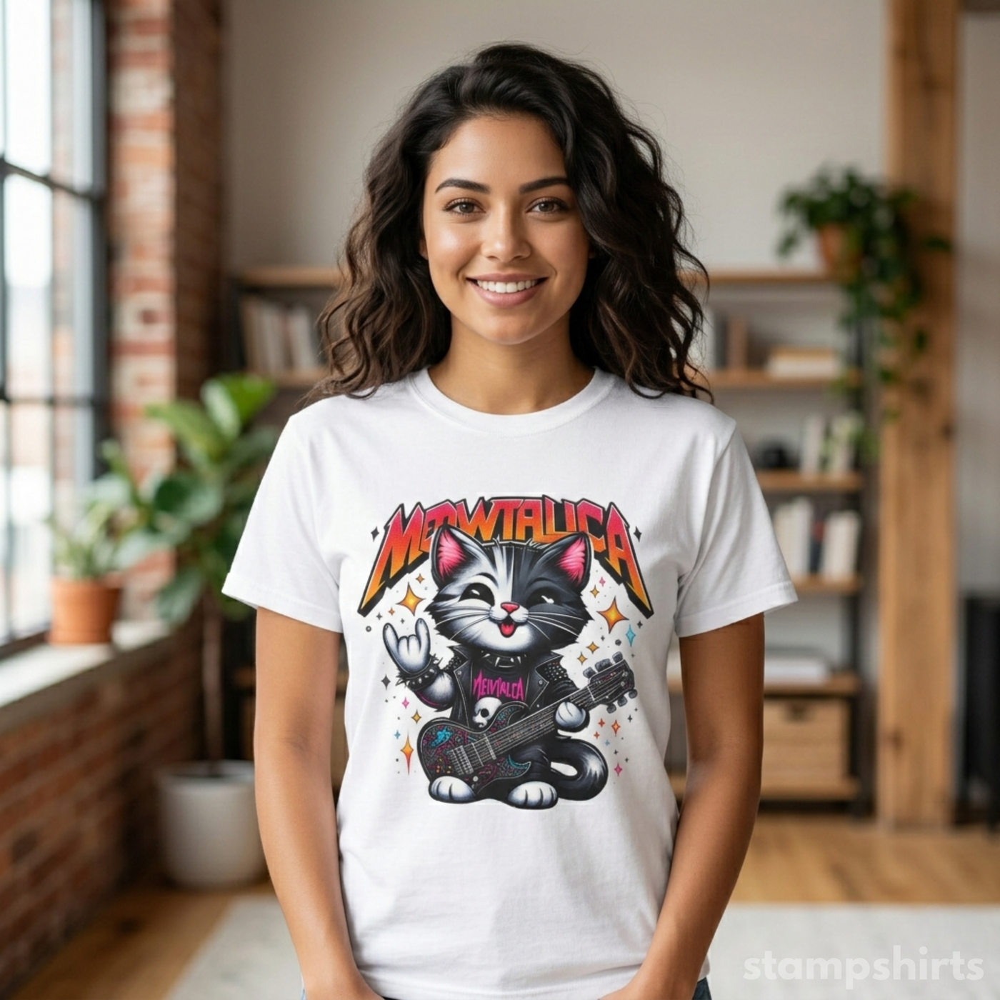 Meowtallica Rock Cat T-Shirt image 4