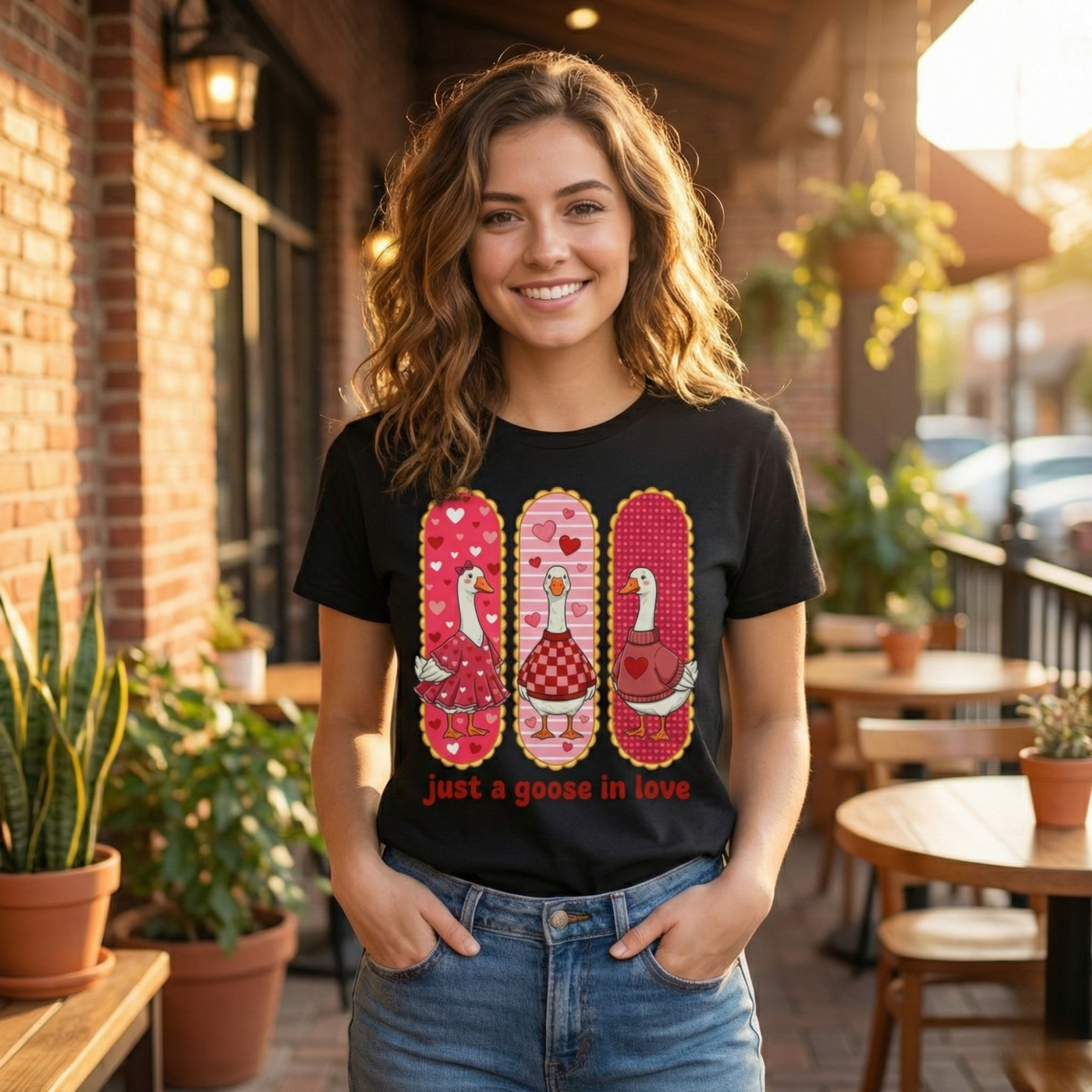 Just a Goose in Love T-Shirt image 2