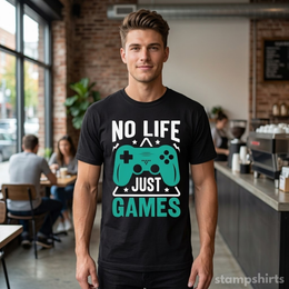 No Life Just Games T-Shirt thumbnail 3