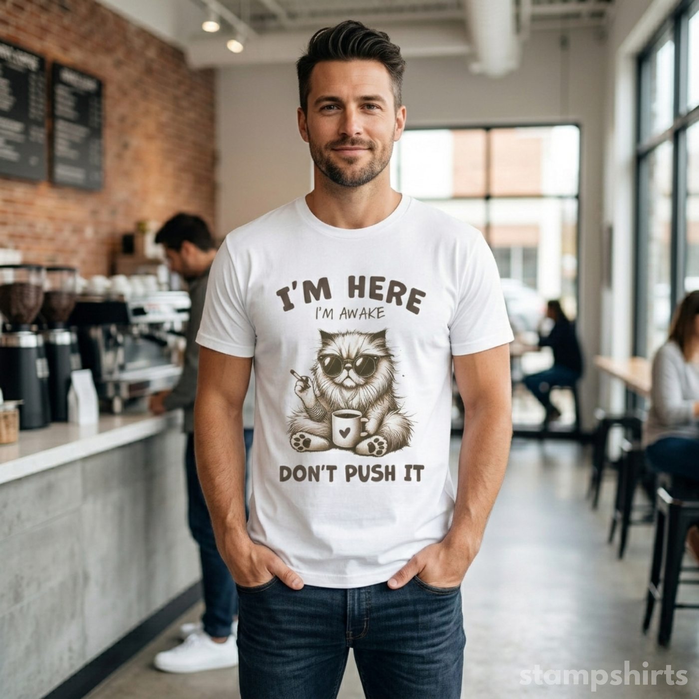 I'm Here, I'm Awake, Don't Push It T-Shirt image 3