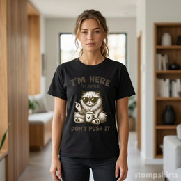 I'm Here, I'm Awake, Don't Push It T-Shirt thumbnail 4