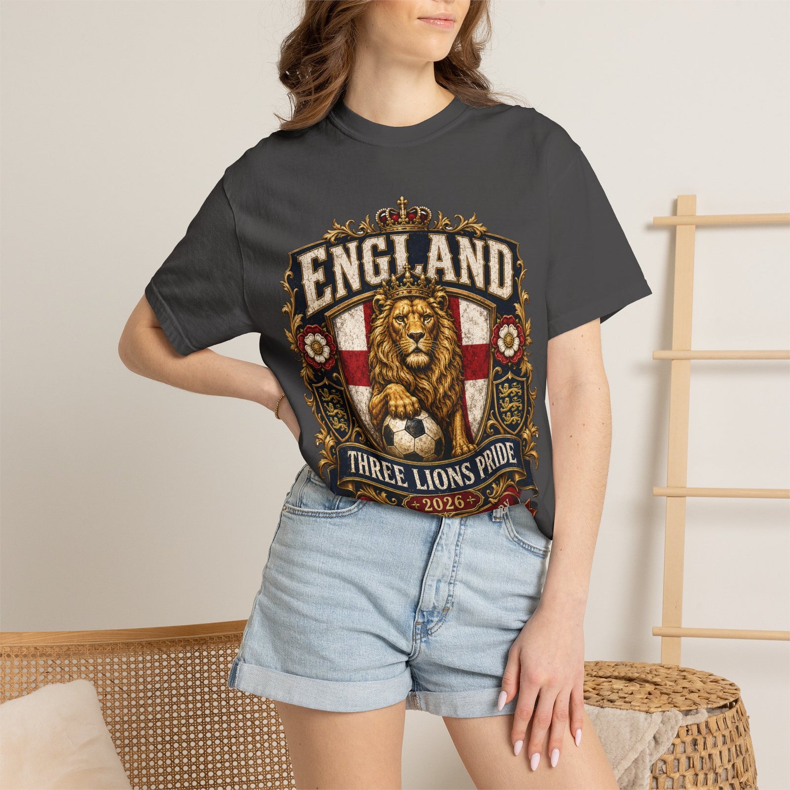 England Three Lions Pride T-Shirt — United for Glory 2026 Football Tee