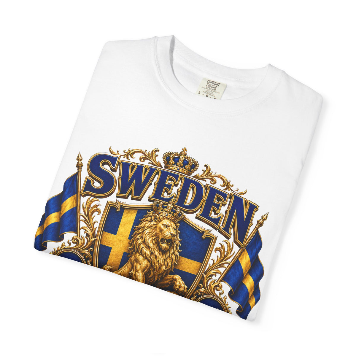 Sweden Lion Crest T-Shirt — Three Crowns Pride Soccer Fan Tee
