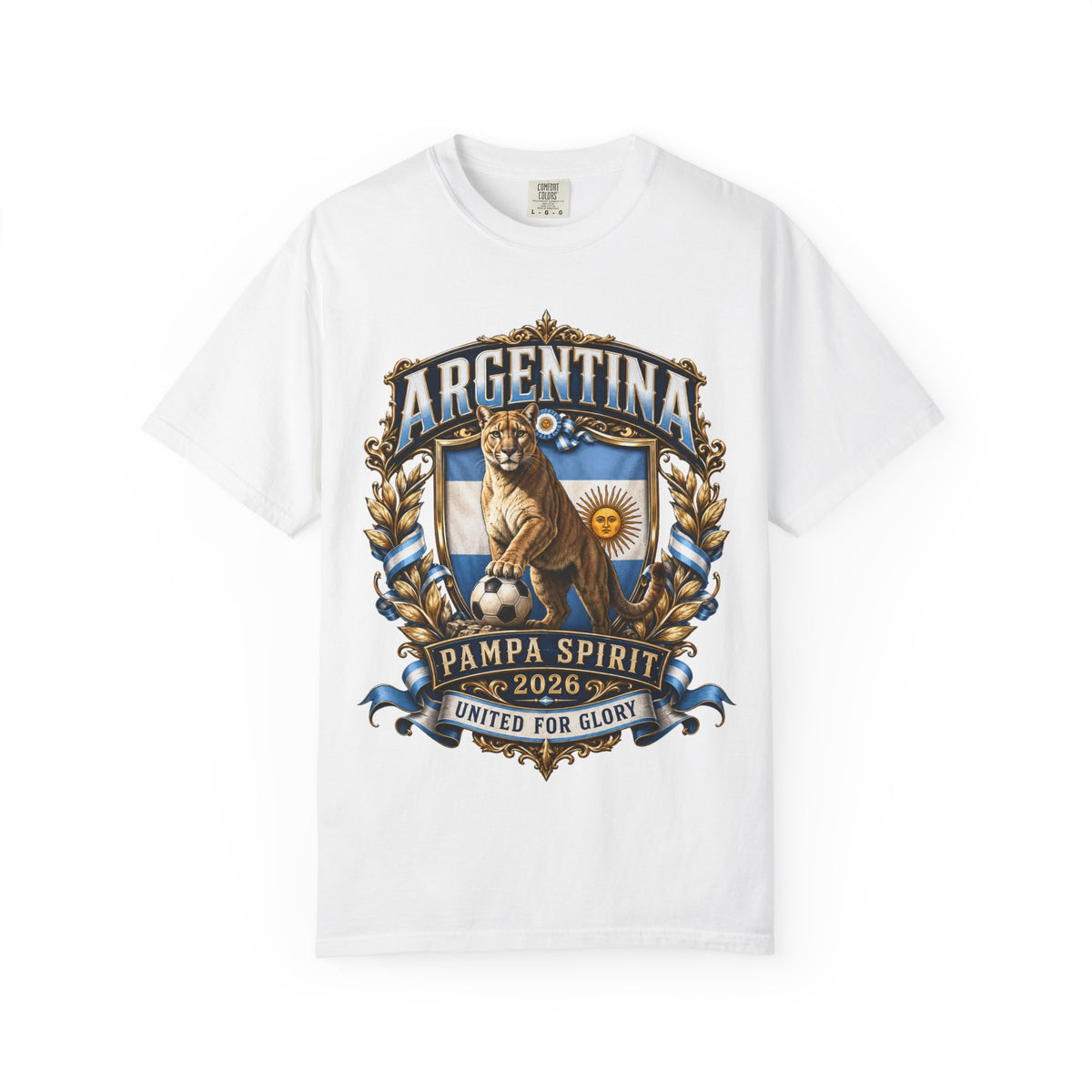 Argentina Pampa Spirit Graphic T-Shirt — 'Argentina' Crest with Puma & Flag