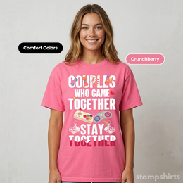 Couples Who Game Together Stay Together T-Shirt thumbnail 2