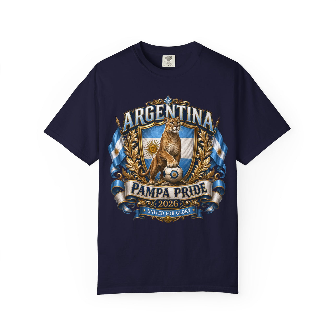 Argentina Pampa Pride T-Shirt — 2026 Soccer Crest Tee image 1