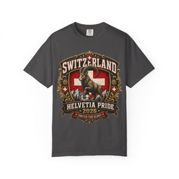 Switzerland Helvetia Pride T‑Shirt – 2026 Swiss Crest Goat thumbnail 2