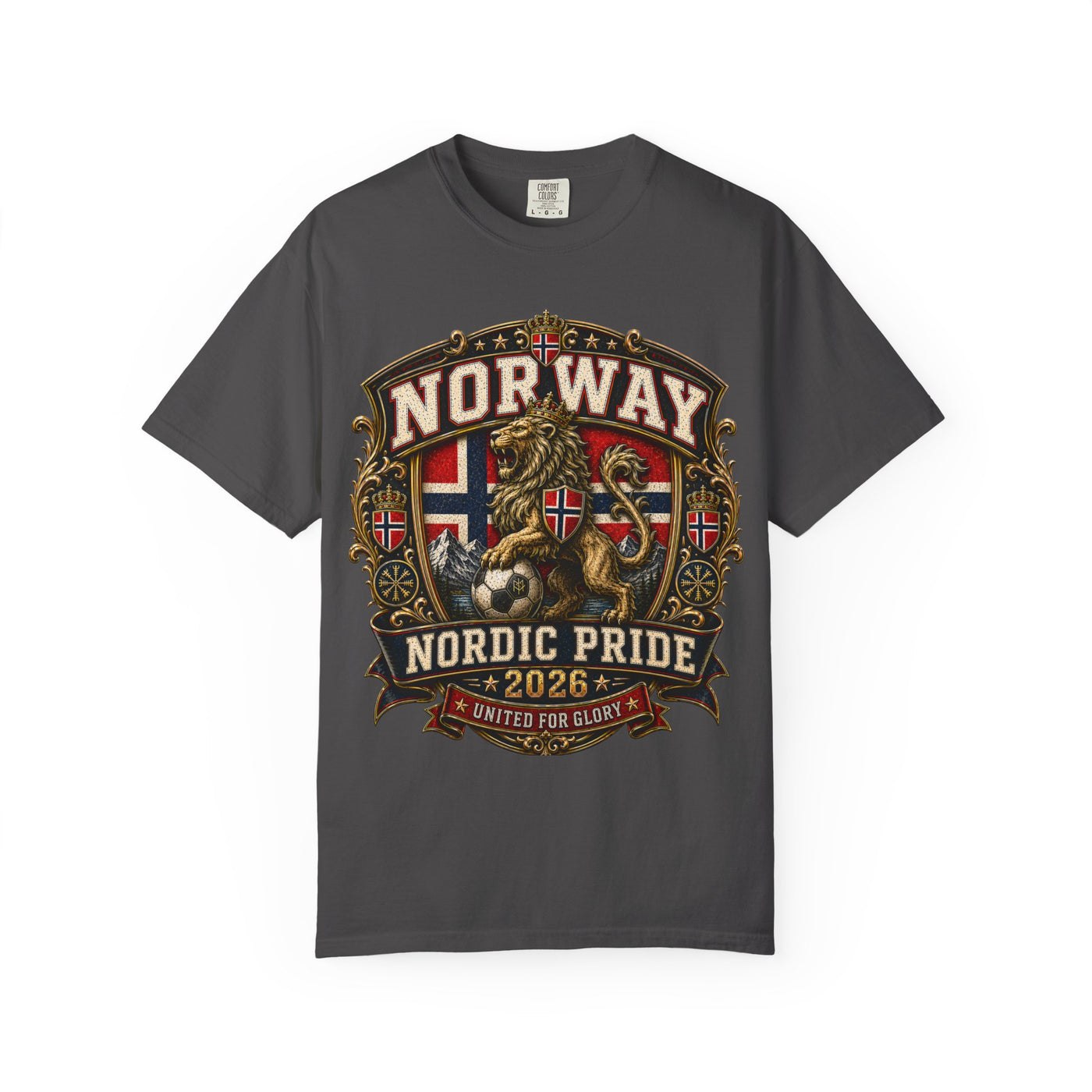 Norway Nordic Pride 2026 T-Shirt — Vintage Lion & Flag Design image 1