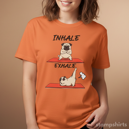 Inhale Exhale Pug Yoga T-Shirt thumbnail 1