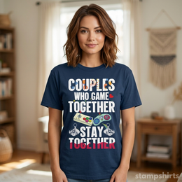 Couples Who Game Together Stay Together T-Shirt thumbnail 5