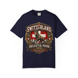 Switzerland Helvetia Pride T‑Shirt – 2026 Swiss Crest Goat thumbnail 3