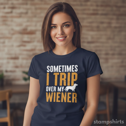 Sometimes I Trip Over My Wiener T-Shirt thumbnail 4