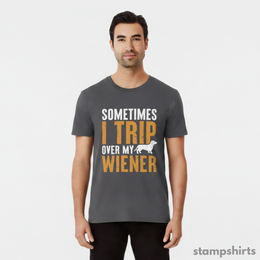 Sometimes I Trip Over My Wiener T-Shirt thumbnail 7