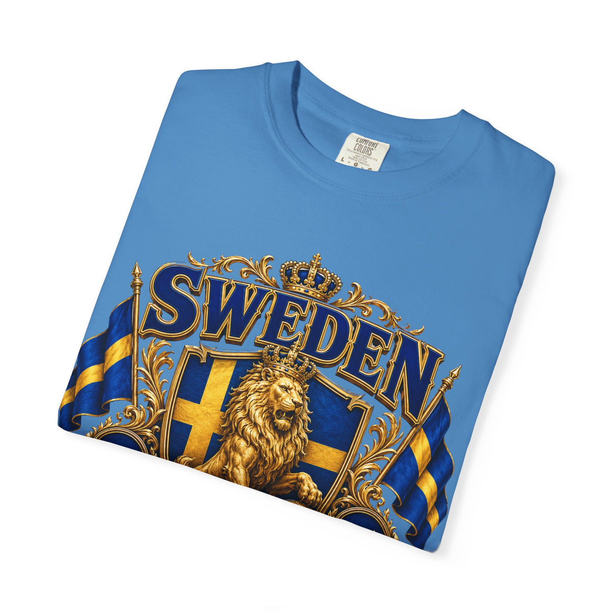 Sweden Lion Crest T-Shirt — Three Crowns Pride Soccer Fan Tee
