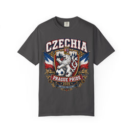 Czechia Prague Pride 2026 T-Shirt — Czech Lion Vintage Crest Tee thumbnail 2