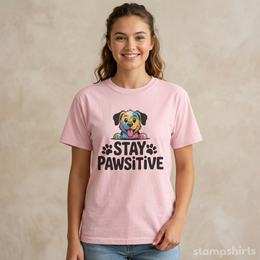 Stay Pawsitive Dog T-Shirt thumbnail 3