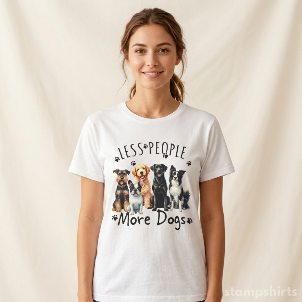 Less People More Dogs T-Shirt image 3