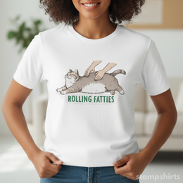 Rolling Fatties Cat T-Shirt thumbnail 1