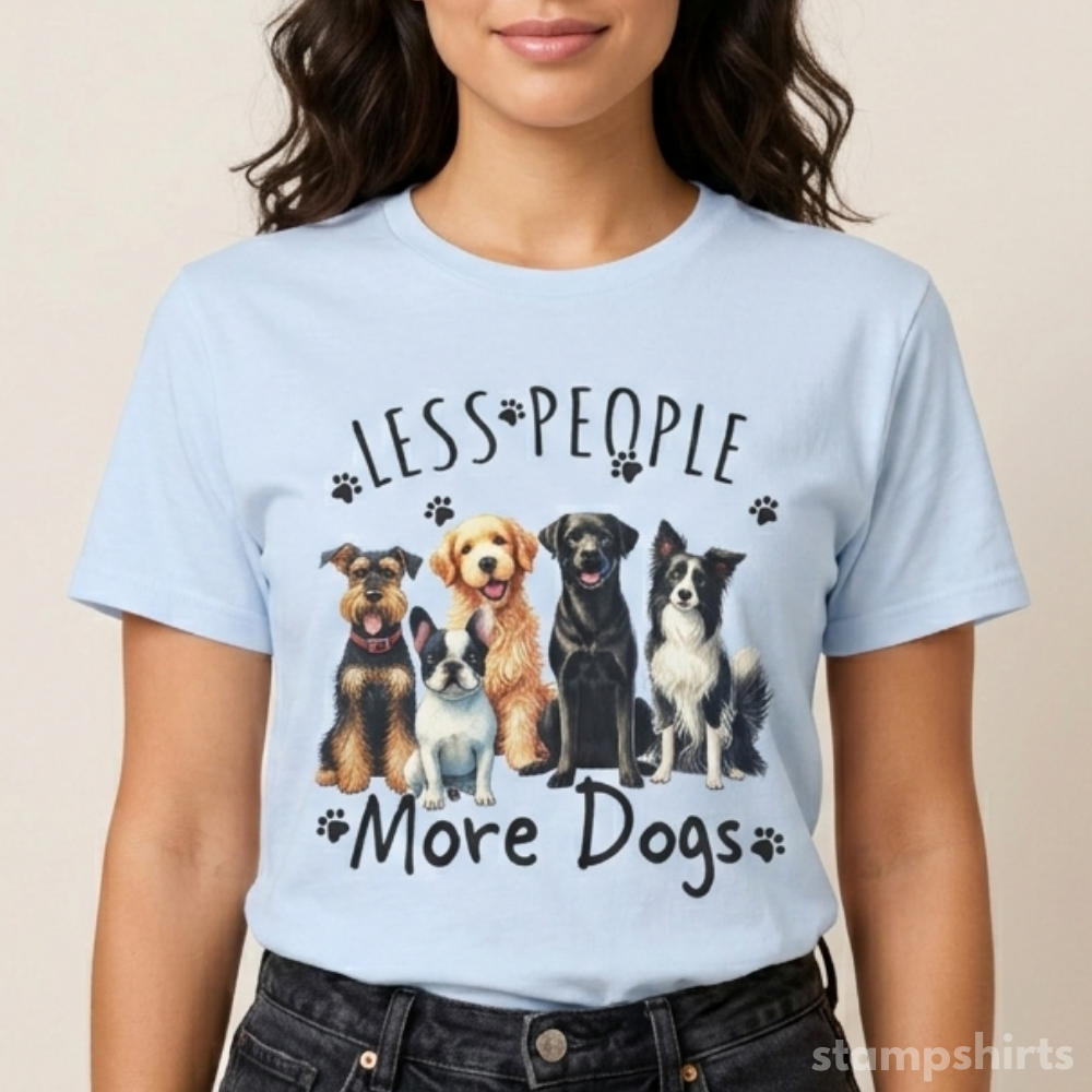 Less People More Dogs T-Shirt image 1
