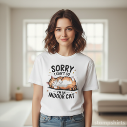 Sorry I Can't Go, I'm an Indoor Cat T-Shirt thumbnail 5