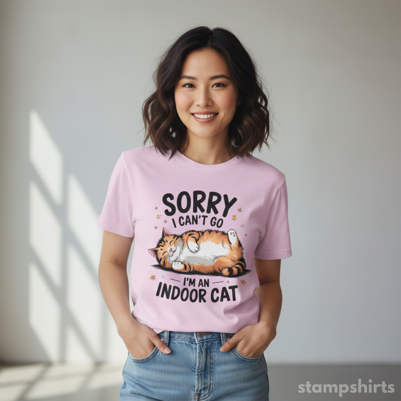 Sorry I Can't Go, I'm an Indoor Cat T-Shirt image 4