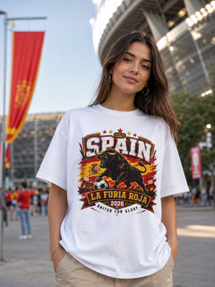 Spain La Furia Roja 2026 Bull Soccer T-Shirt