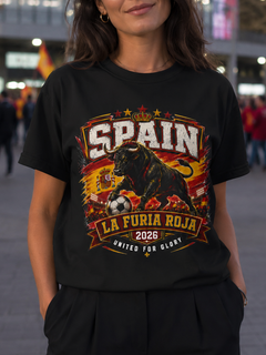 Spain La Furia Roja 2026 Bull Soccer T-Shirt