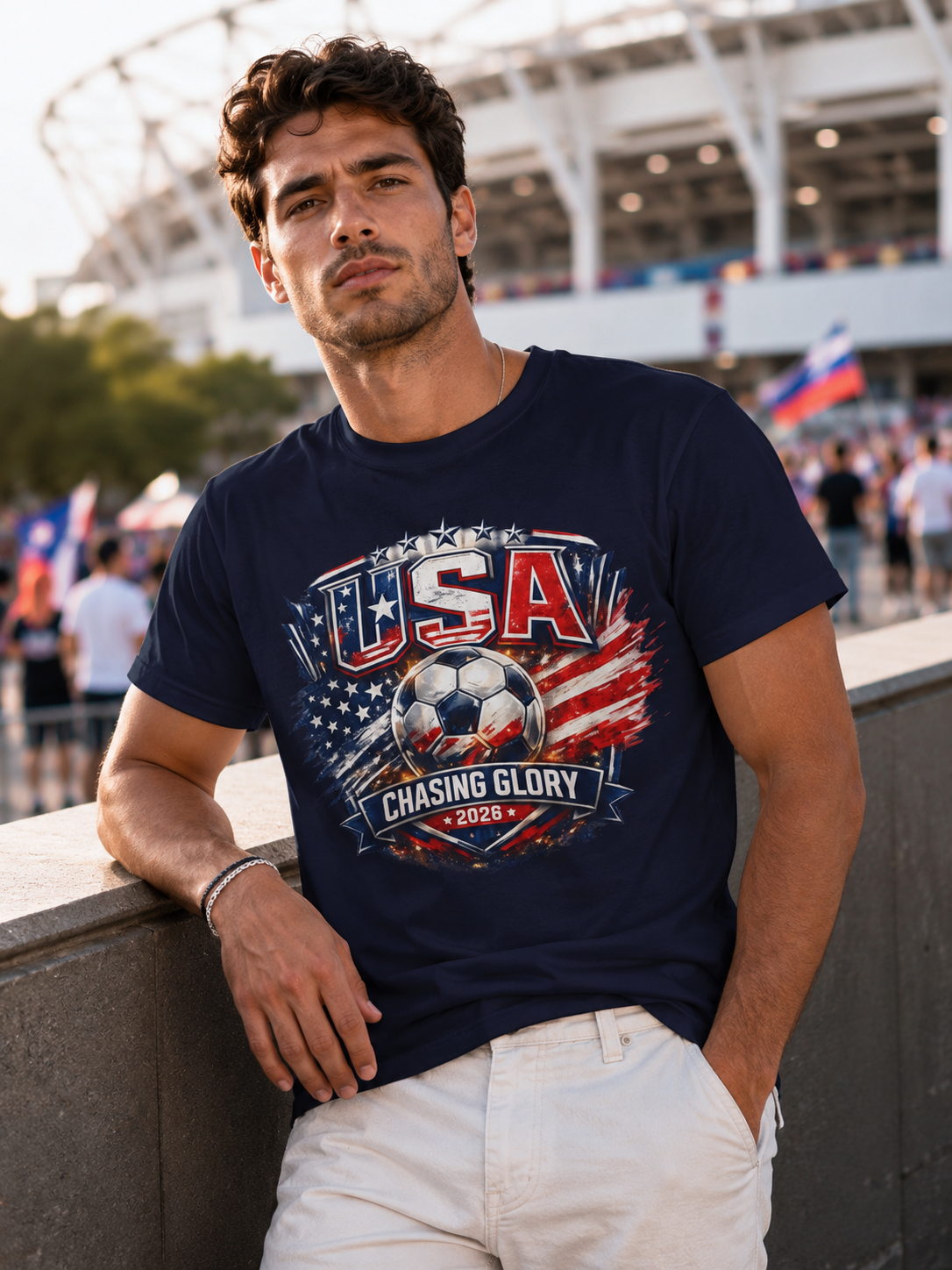 USA Soccer T-Shirt – Chasing Glory 2026 Patriotic Soccer Tee image 5