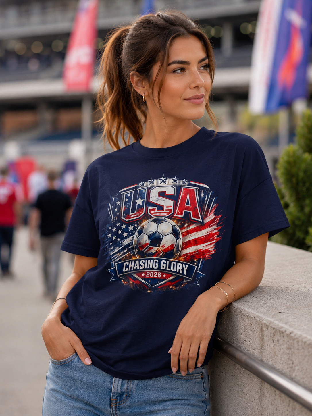 USA Soccer T-Shirt – Chasing Glory 2026 Patriotic Soccer Tee image 4