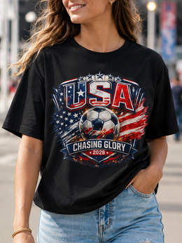 USA Soccer T-Shirt – Chasing Glory 2026 Patriotic Soccer Tee thumbnail 1