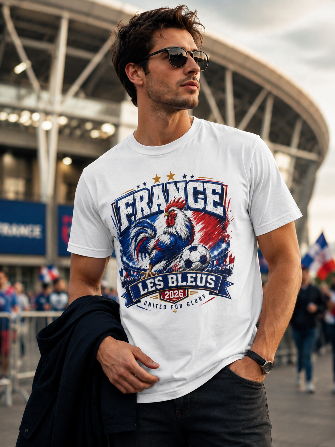 France Les Bleus Soccer T-Shirt — Rooster Football Fan Tee 2026 image 6