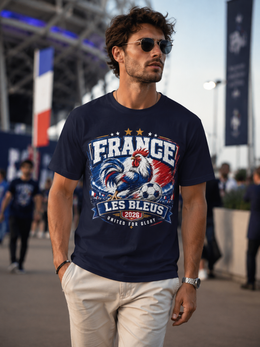 France Les Bleus Soccer T-Shirt — Rooster Football Fan Tee 2026 thumbnail 2