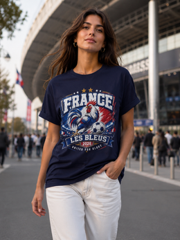 France Les Bleus Soccer T-Shirt — Rooster Football Fan Tee 2026 thumbnail 3
