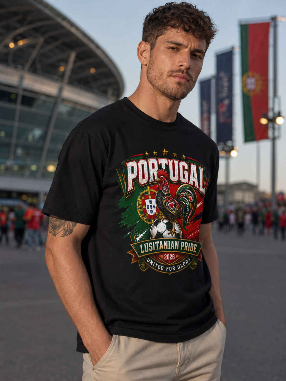 Portugal Lusitanian Pride T-Shirt — United for Glory Football Fan Tee image 5