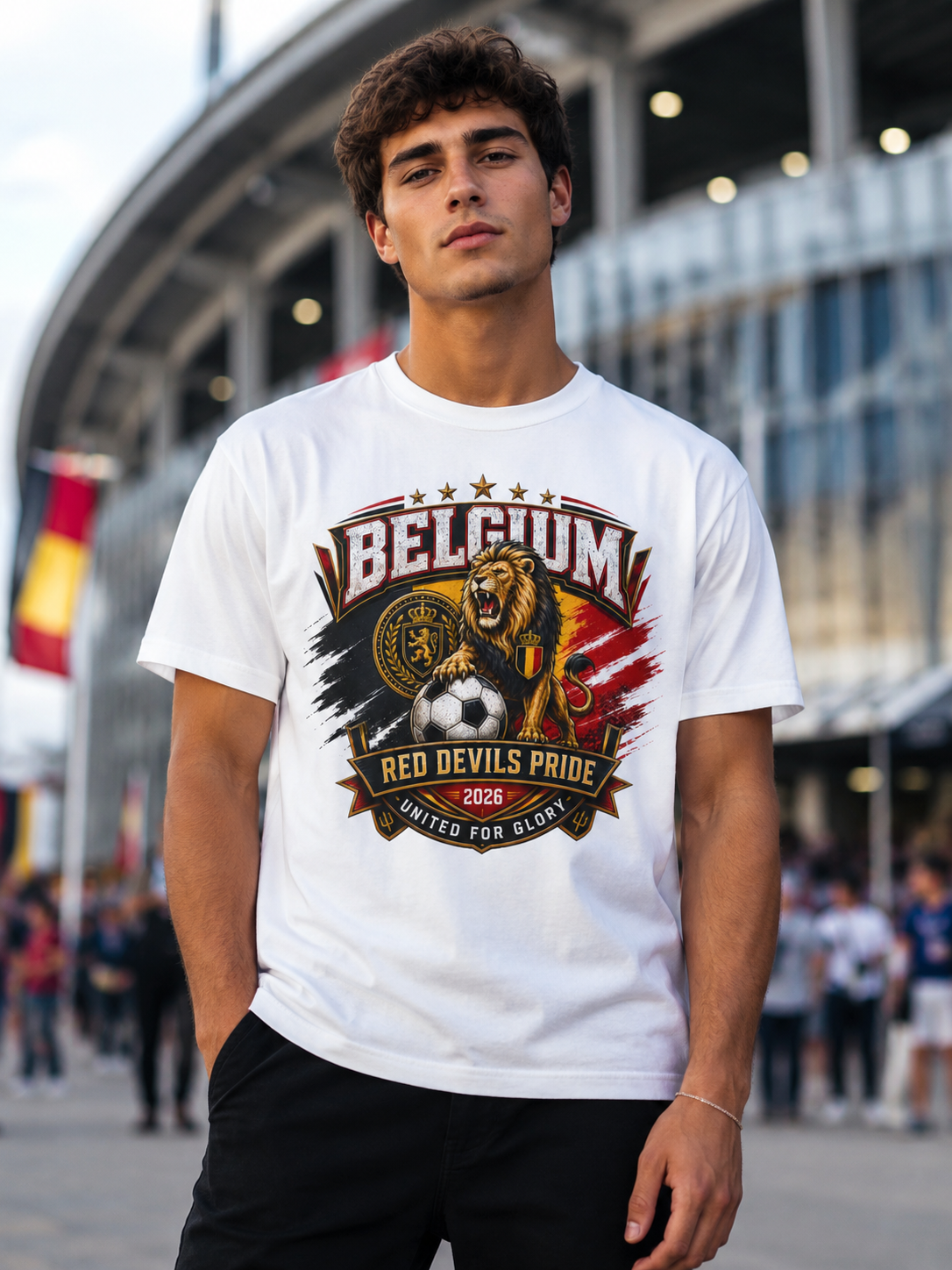 Belgium Red Devils Pride T-Shirt — Lion Soccer Fan Tee (United for Glory 2026) image 6
