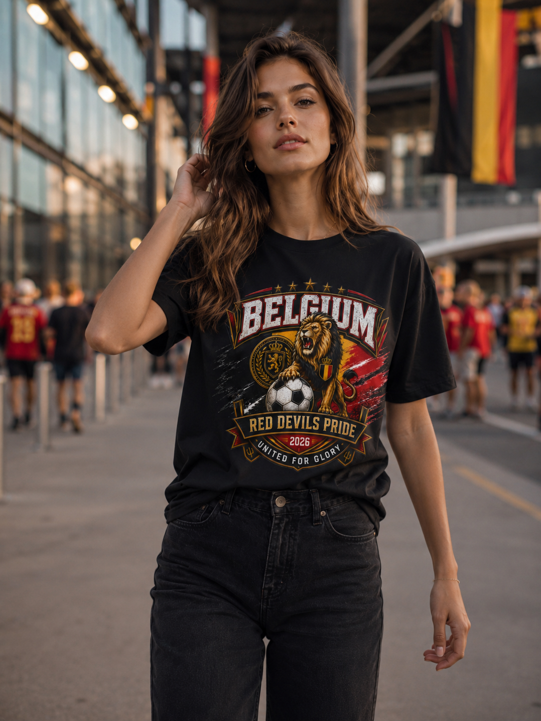 Belgium Red Devils Pride T-Shirt — Lion Soccer Fan Tee (United for Glory 2026) image 3