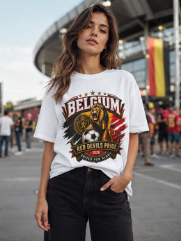 Belgium Red Devils Pride T-Shirt — Lion Soccer Fan Tee (United for Glory 2026) thumbnail 7