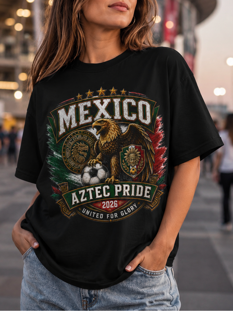 Mexico Aztec Pride T-Shirt — 2026 Eagle Soccer Crest