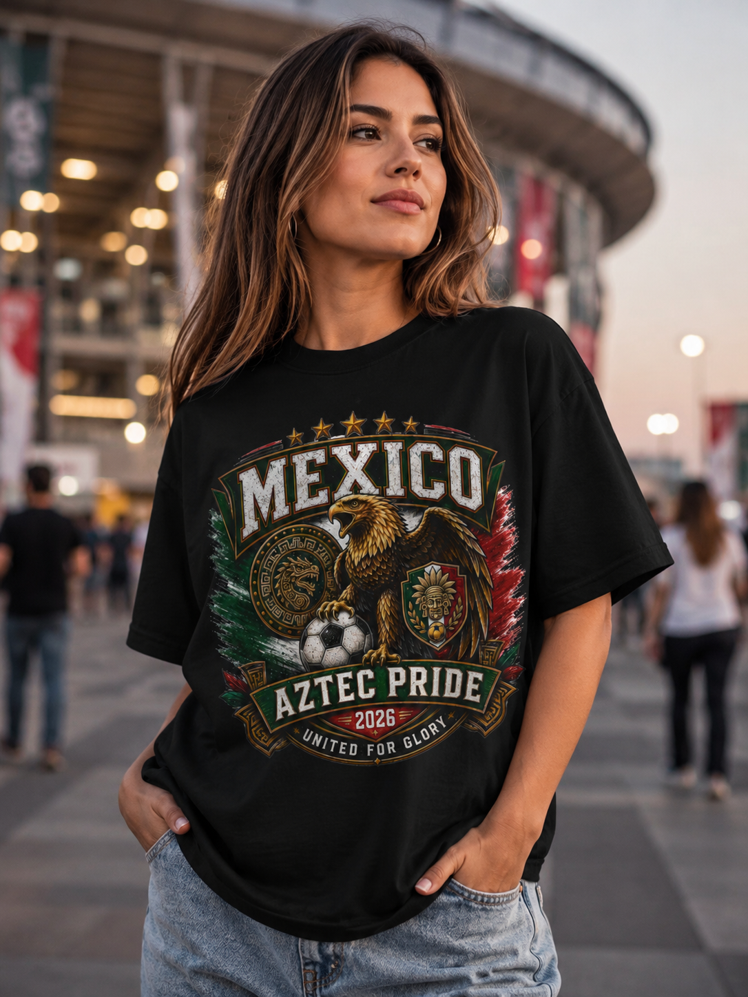 Mexico Aztec Pride T-Shirt — 2026 Eagle Soccer Crest