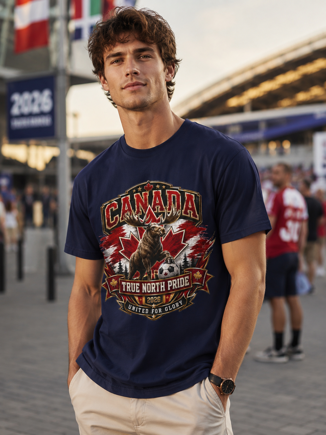 Canada True North Pride T-Shirt — Moose & Maple Leaf Graphic