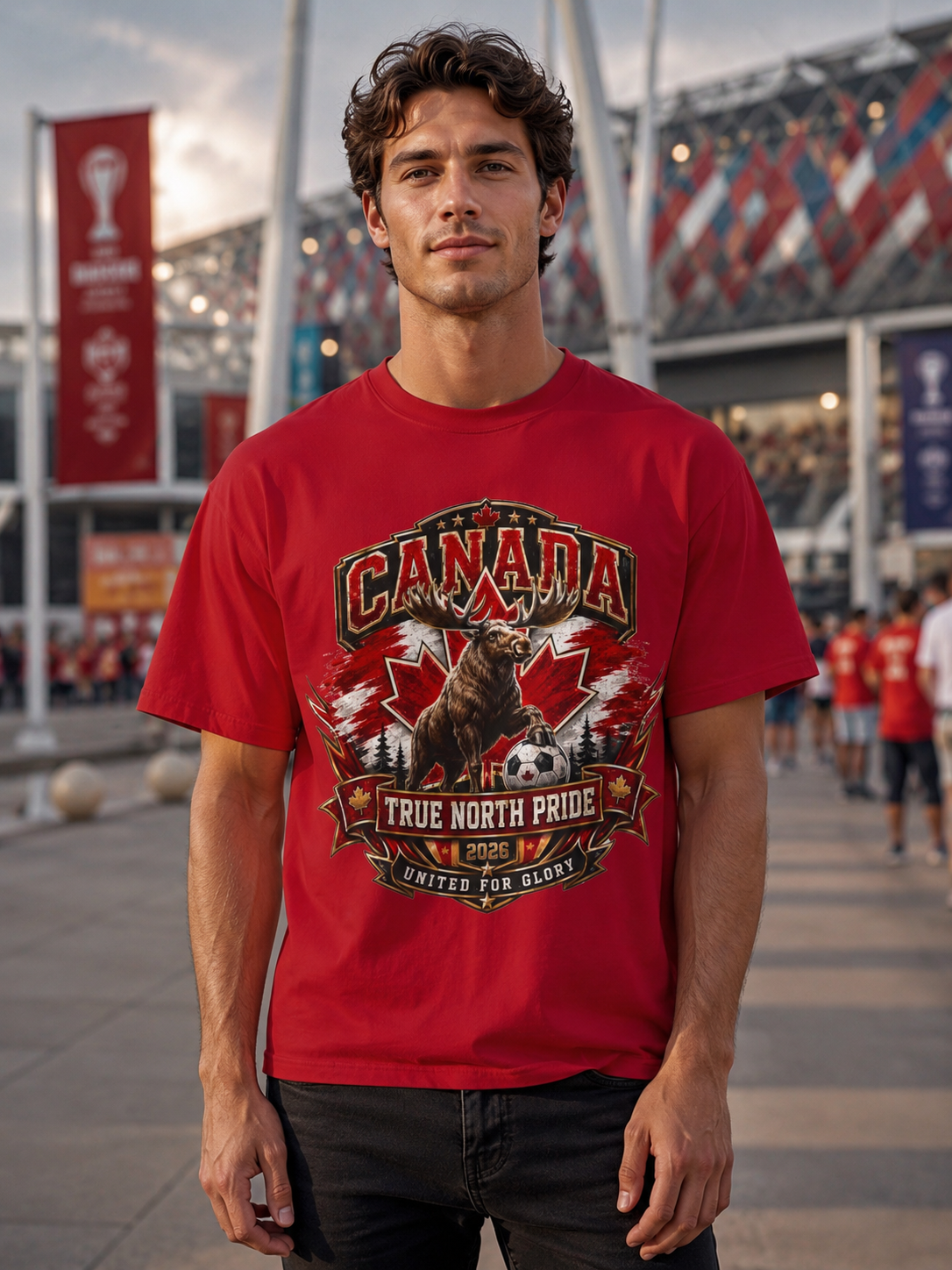 Canada True North Pride T-Shirt — Moose & Maple Leaf Graphic