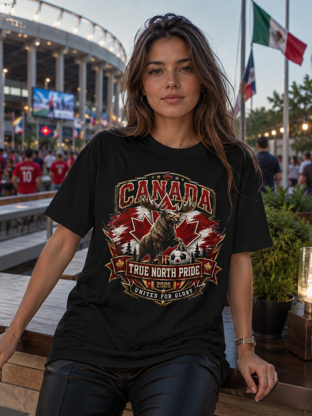 Canada True North Pride T-Shirt — Moose & Maple Leaf Graphic