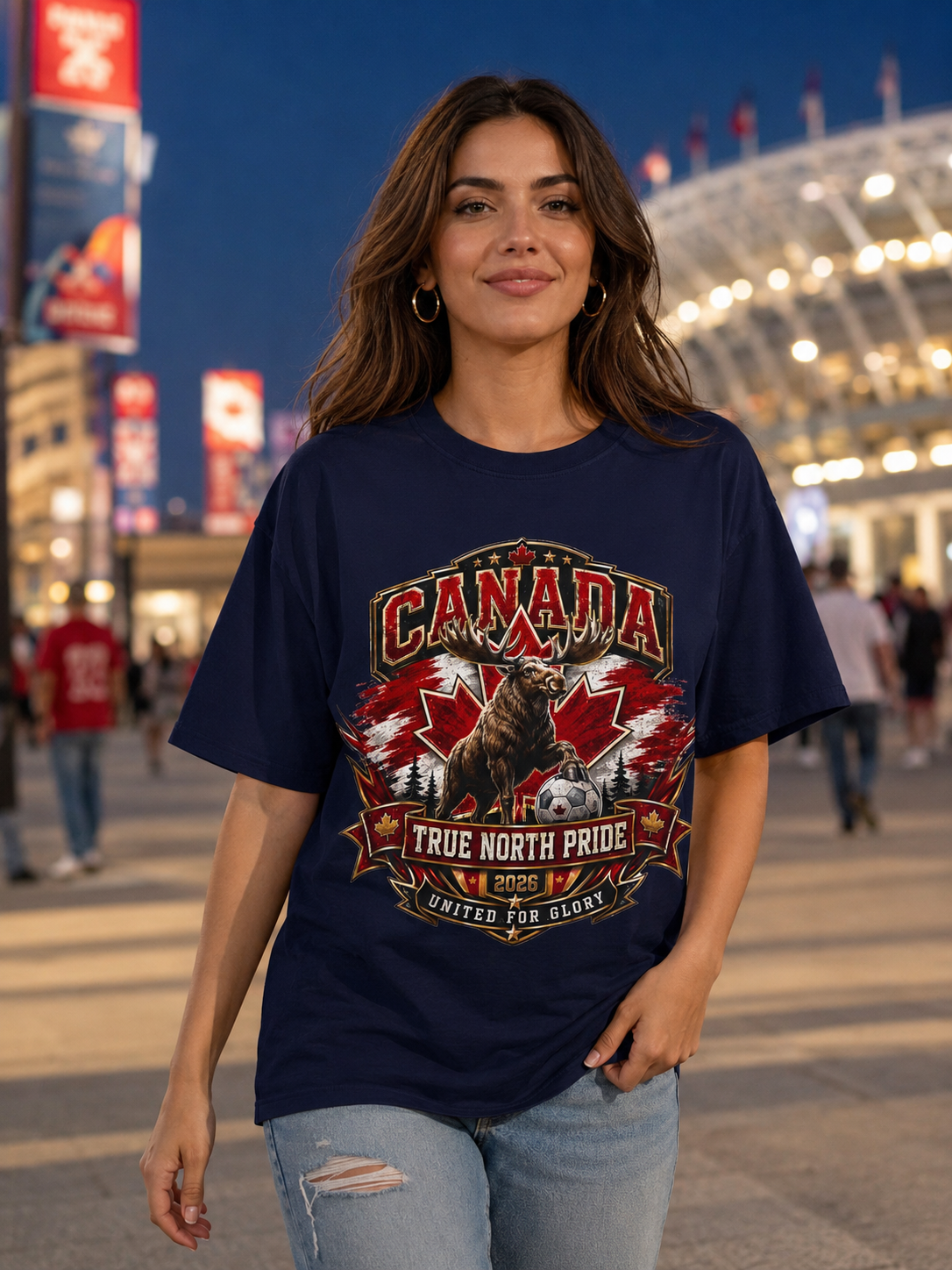 Canada True North Pride T-Shirt — Moose & Maple Leaf Graphic