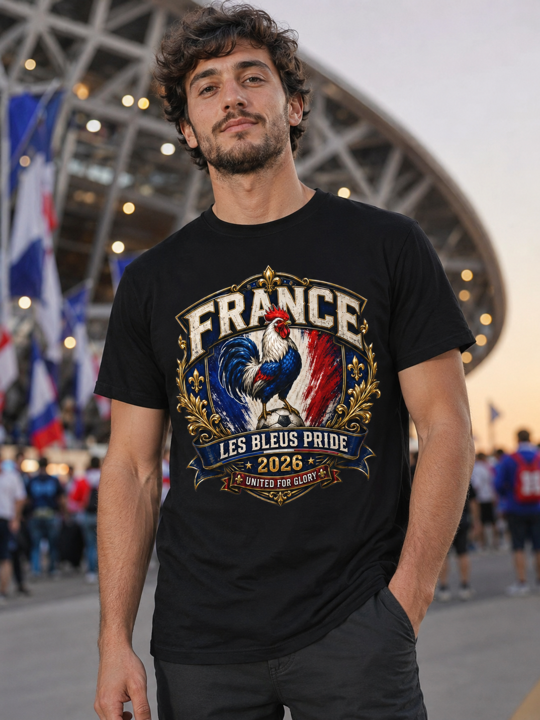 France Les Bleus Pride 2026 T-Shirt — French Rooster Soccer Fan Tee