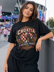 Croatia Vatreni Pride T-Shirt — 2026 Crest with Hawk & Checkerboard