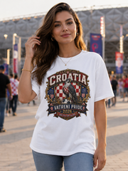 Croatia Vatreni Pride T-Shirt — 2026 Crest with Hawk & Checkerboard