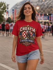 Croatia Vatreni Pride T-Shirt — 2026 Crest with Hawk & Checkerboard