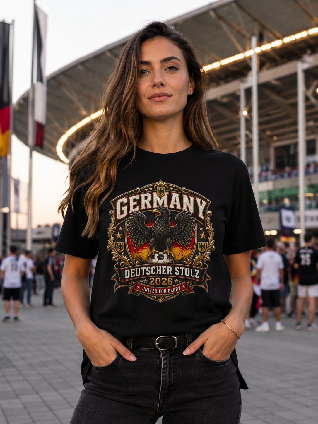 Germany Deutscher Stolz 2026 T-Shirt — Vintage Eagle Crest Tee
