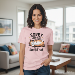Sorry I Can't Go, I'm an Indoor Cat T-Shirt thumbnail 6